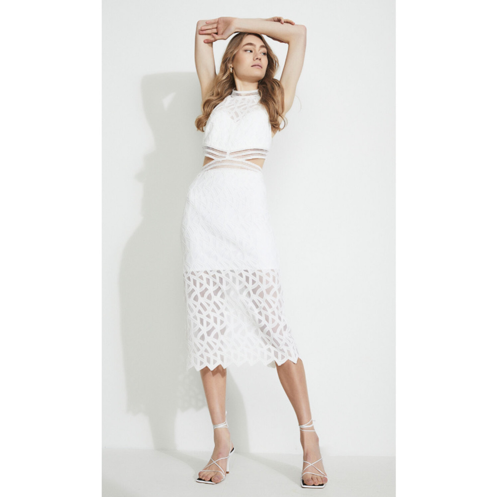 ✨ Bardot Isla Cutout Dress in Ivory – NWT ✨